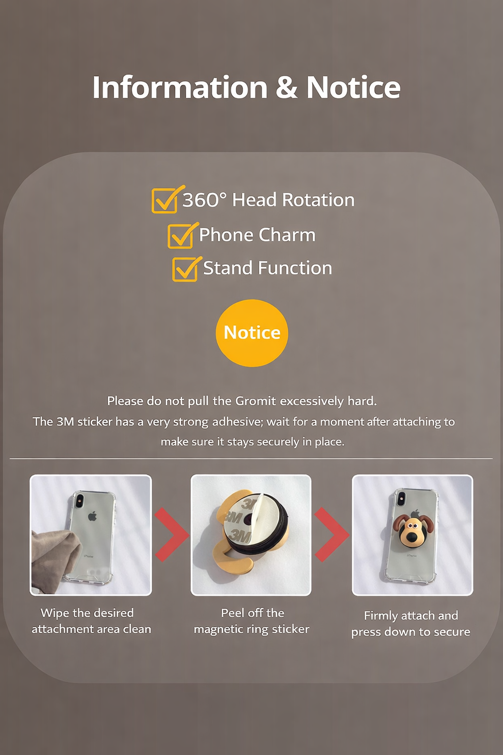 Gromit MagSafe Phone Grip Holder (3designs)