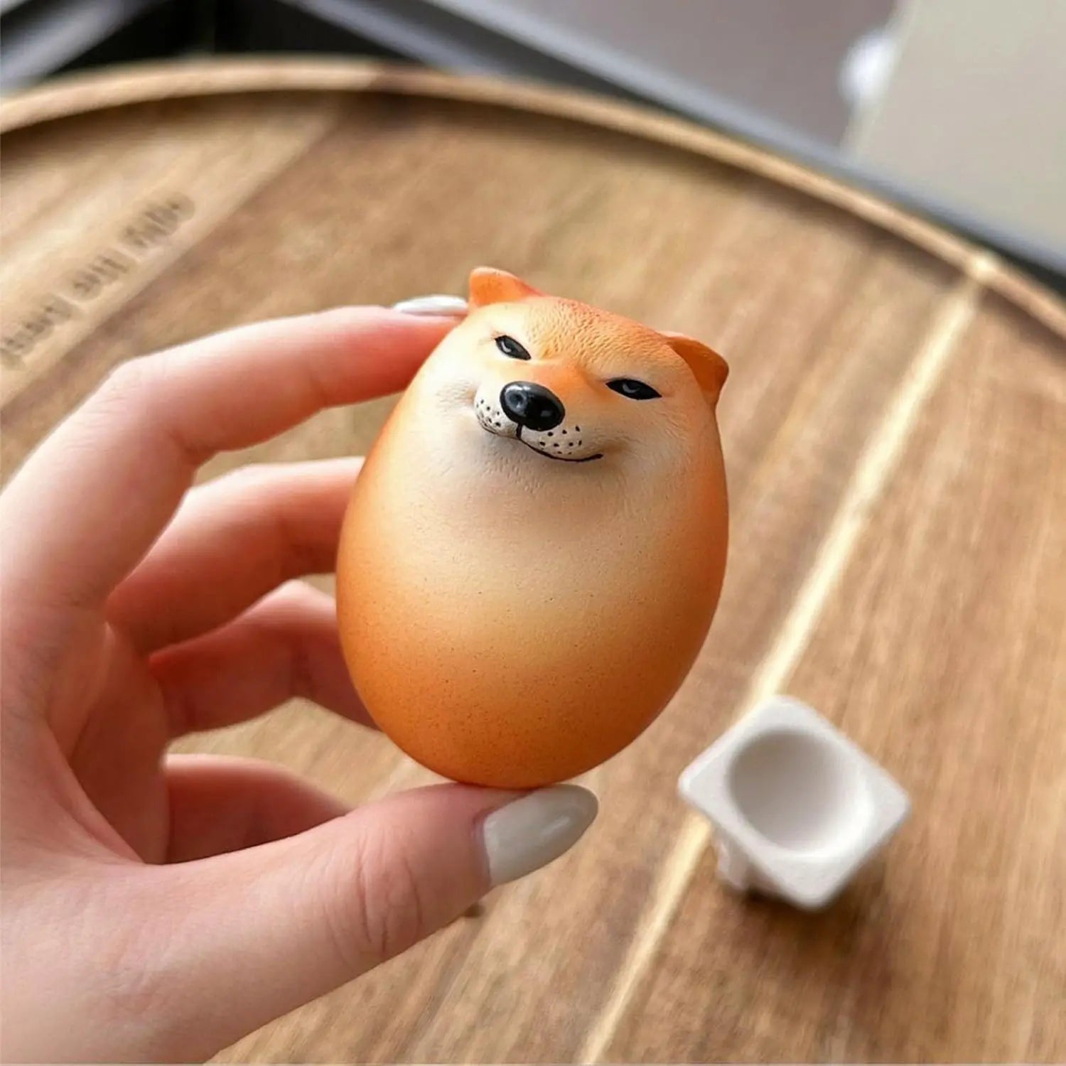 Shibako Dog Egg Squishy Shiba Inu Realistic Egg Shape Desk Decor Fun Dog Vent Creative Gift Ornaments for Home Offices Fun Gifts