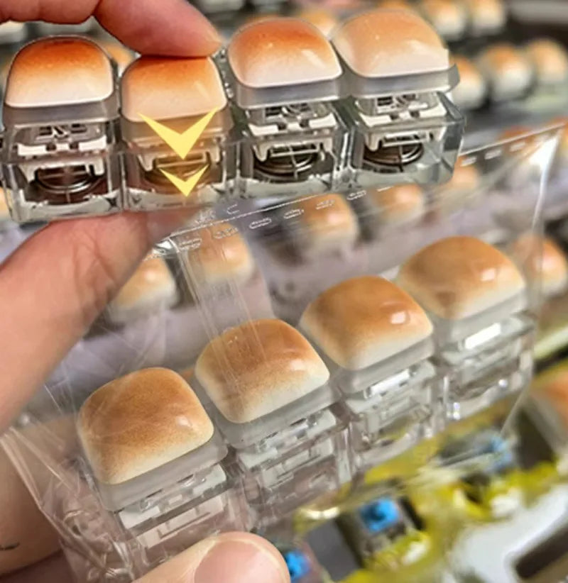 Funny Bread Keycap Stress Relief Clicker Keyring