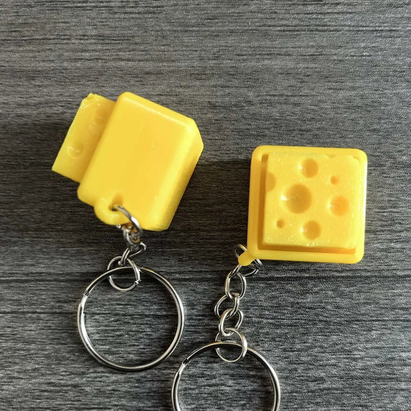 Cheese Keyboard Fidget Keychain Clicker Keyring