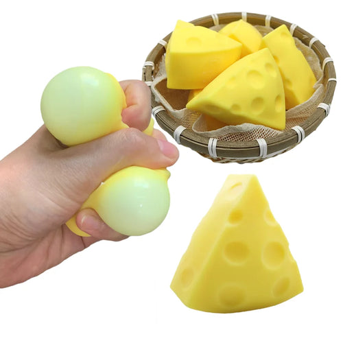 Cheese Squishy Toy Simulation Cheese Squeeze Toy Soft Cute Decompressing Pinching Cheese Sticky Slow Rebound for Adults Toy