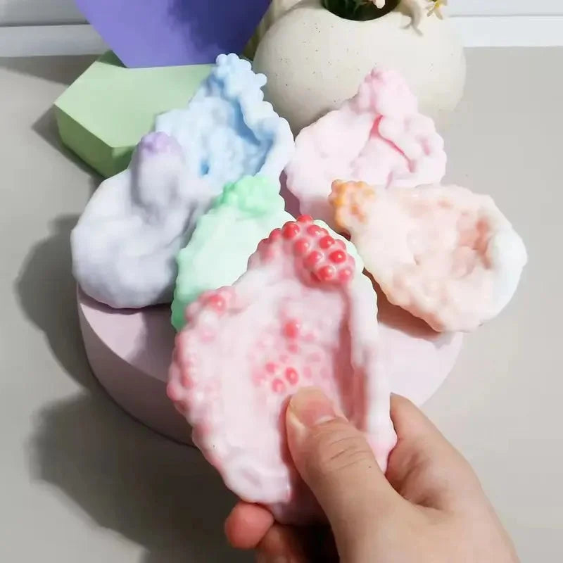 Shapeable Vacuum Squishies Sand Ball Grape Stress Ball Stress Relief Noisy Ball Desktop Squeezing Soothing Toy Birthday Gift