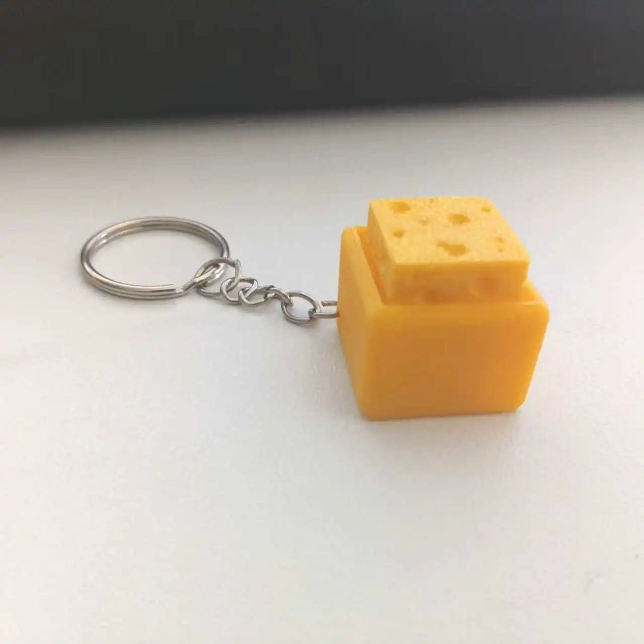 Cheese Keyboard Fidget Keychain Clicker Keyring