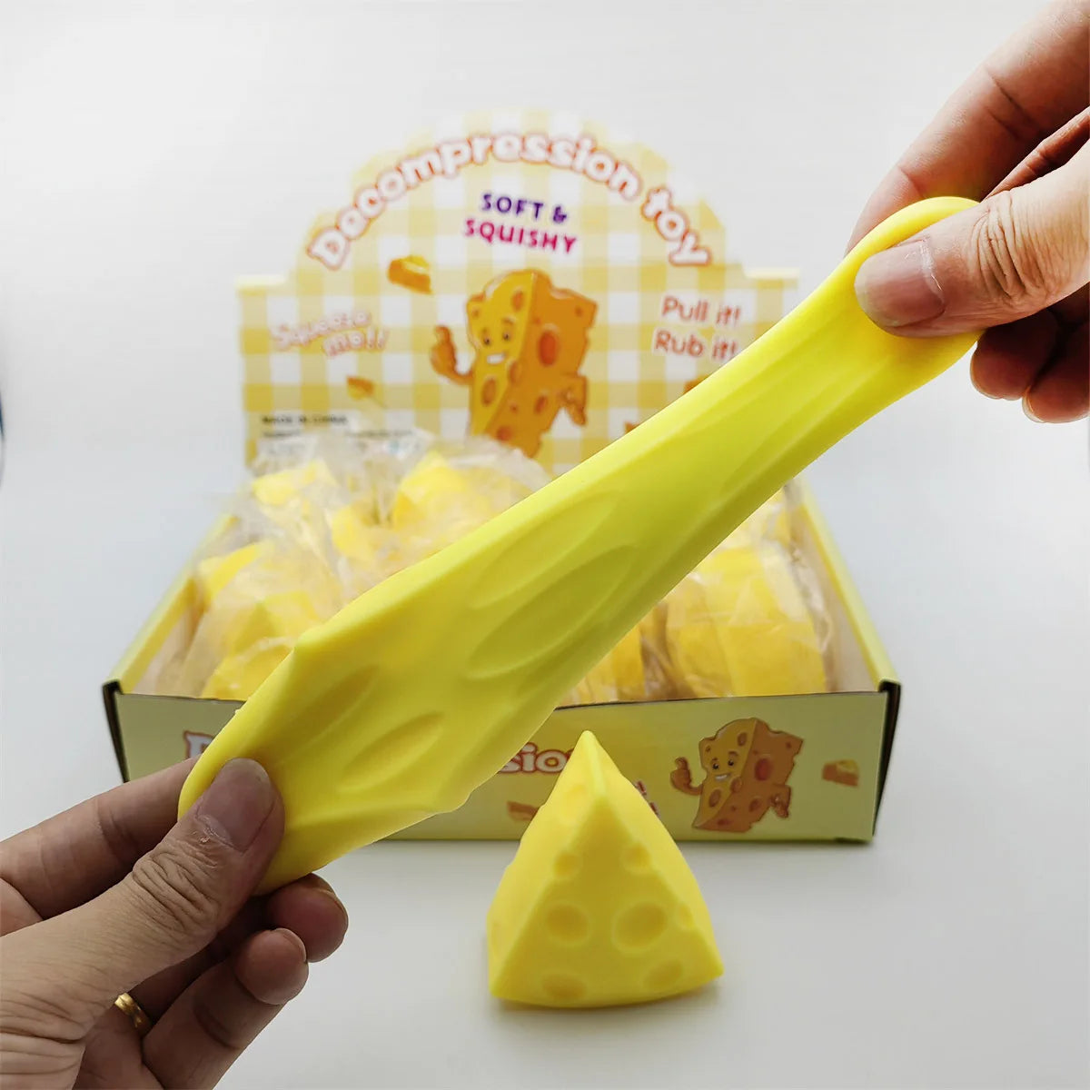 Cheese Squishy Toy Simulation Cheese Squeeze Toy Soft Cute Decompressing Pinching Cheese Sticky Slow Rebound for Adults Toy