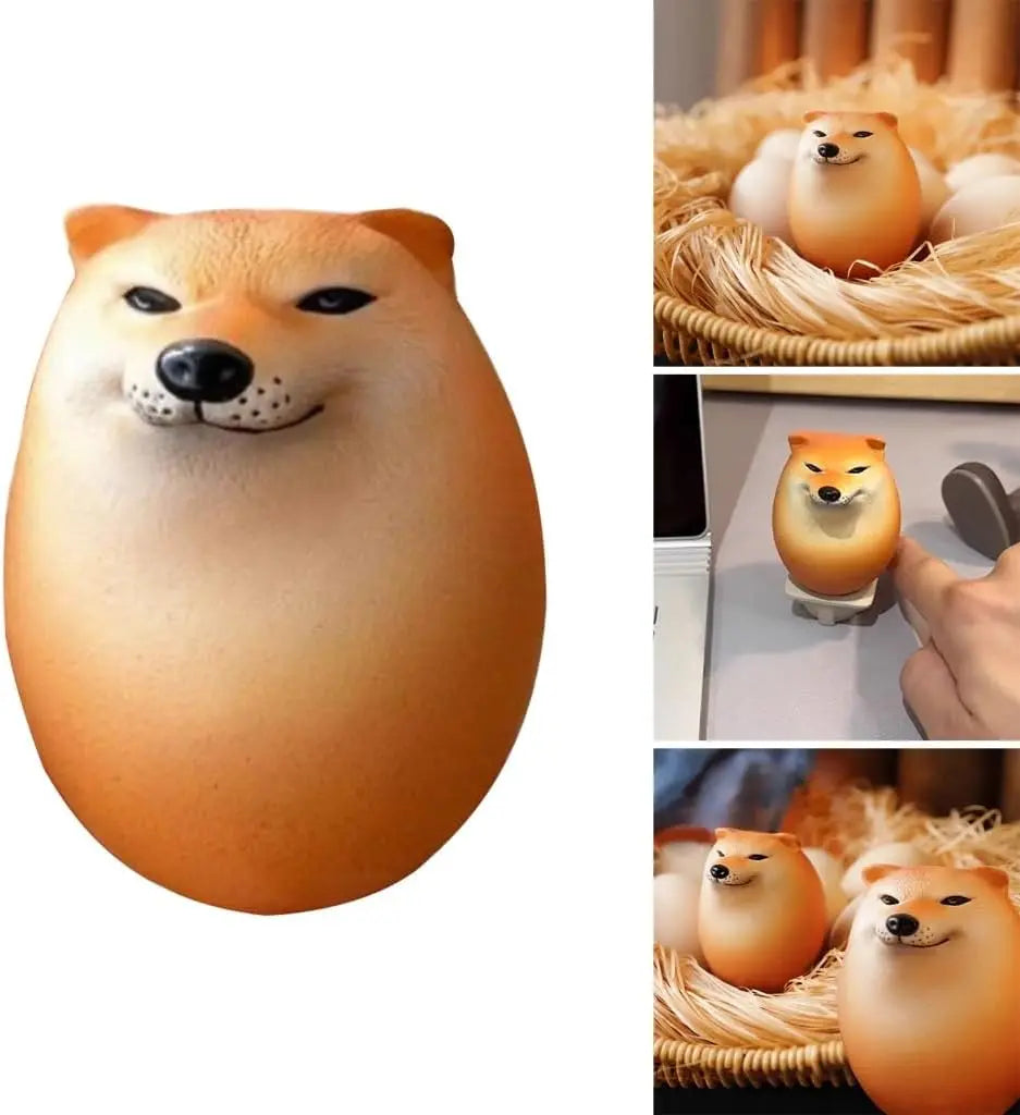 Shibako Dog Egg Squishy Shiba Inu Realistic Egg Shape Desk Decor Fun Dog Vent Creative Gift Ornaments for Home Offices Fun Gifts