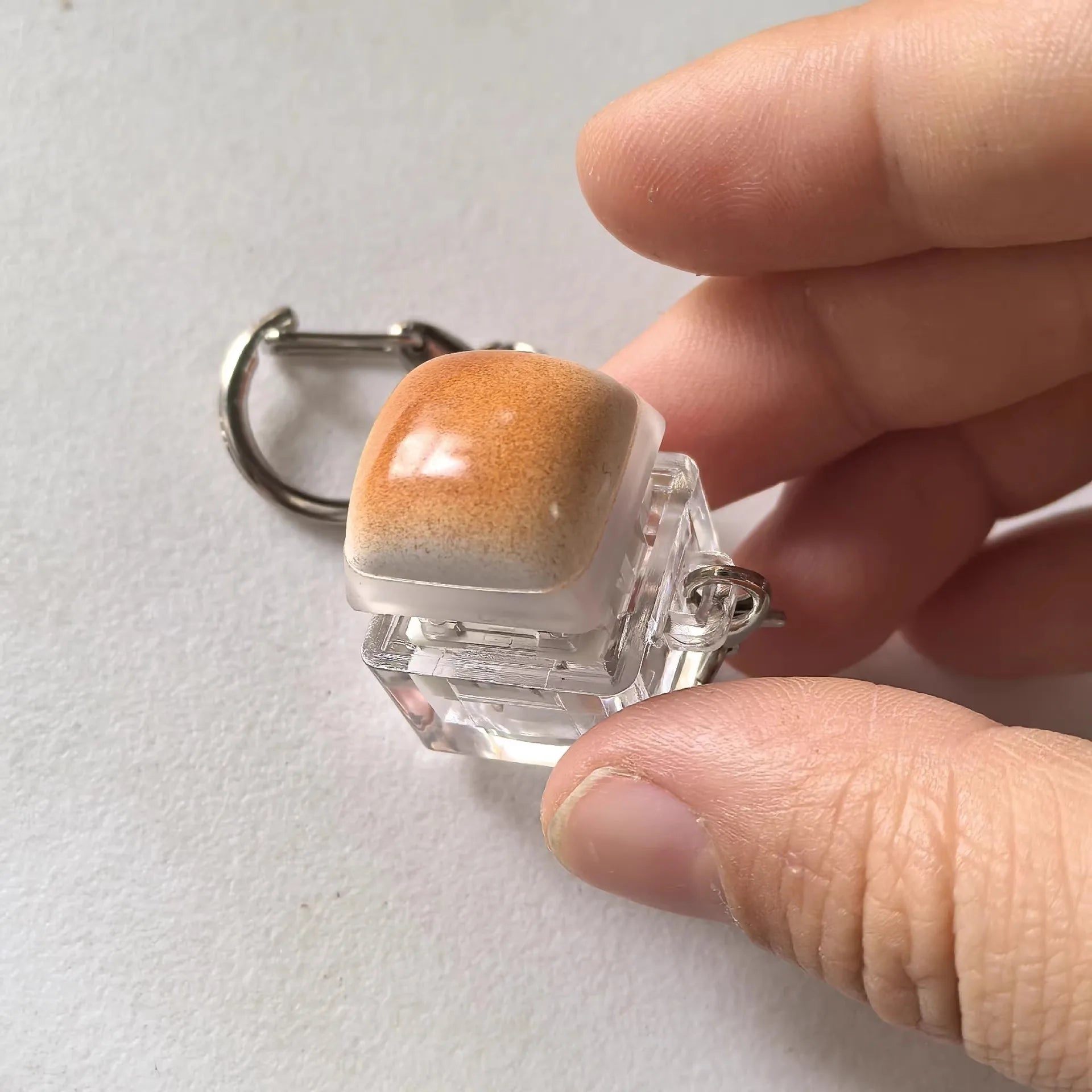 Funny Bread Keycap Stress Relief Clicker Keyring