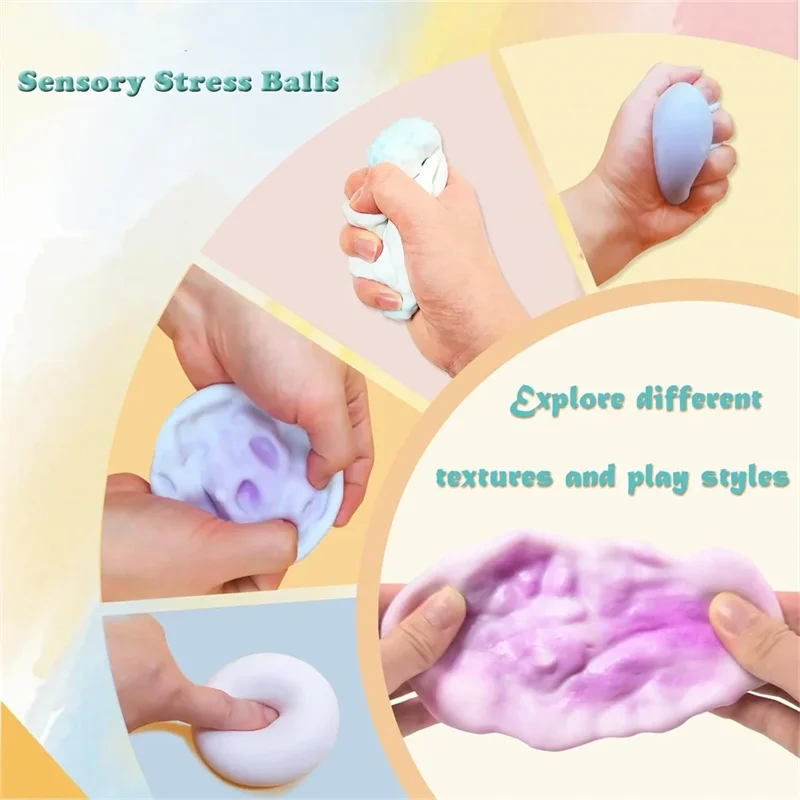 Shapeable Vacuum Squishies Sand Ball Grape Stress Ball Stress Relief Noisy Ball Desktop Squeezing Soothing Toy Birthday Gift