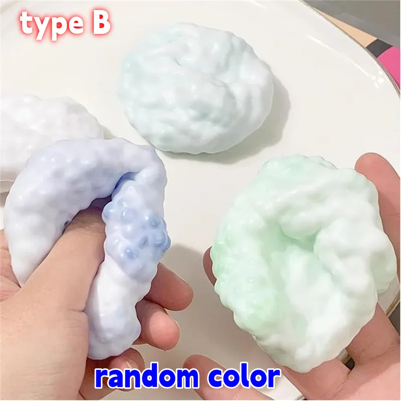 Shapeable Vacuum Squishies Sand Ball Grape Stress Ball Stress Relief Noisy Ball Desktop Squeezing Soothing Toy Birthday Gift
