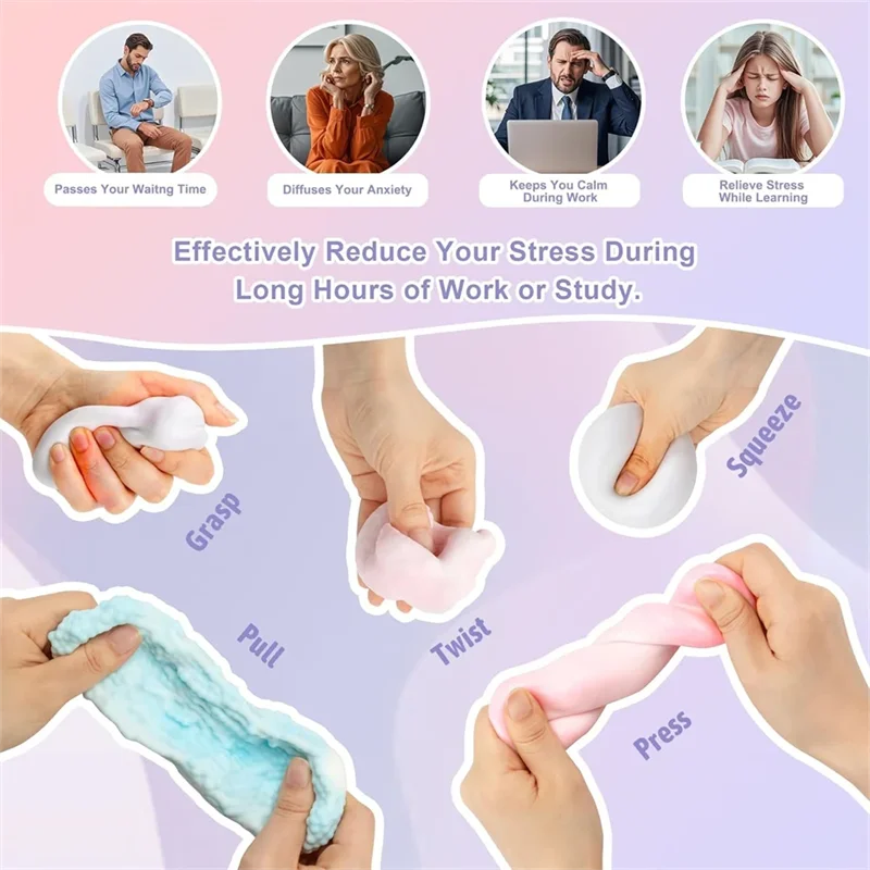 Shapeable Vacuum Squishies Sand Ball Grape Stress Ball Stress Relief Noisy Ball Desktop Squeezing Soothing Toy Birthday Gift